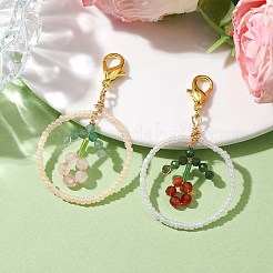 Кольцо ручной работы стеклянные бусины кулон украшения&nbsp;HJEW-MZ00067