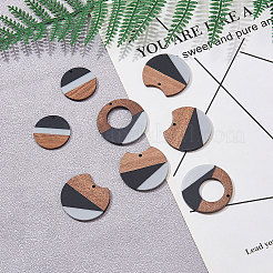 Подвески из трехцветной смолы и дерева RESI-CJ0001-15