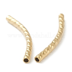 真鍮製チューブビーズ  長持ちメッキ  カーブビーズ  チューブ  24KGP本金メッキ  25x2mm  穴：1.2mm&nbsp;LS-KK-Y003-86E-G