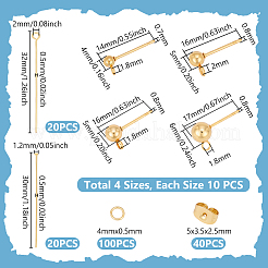 Фурнитура для сережек-гвоздиков с шариковым штифтом из нержавеющей стали 304 STAS-UN0063-09