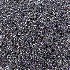 MIYUKIラウンドロカイユビーズ  日本製シードビーズ  8/0  （rr3203)マジックバイオレットライニングクリスタル  3mm  穴：1mm  約19000~20500個/ポンド&nbsp;SEED-G008-RR3203