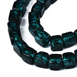 Бусины ручной работы бусины серебряной фольгой FOIL-N004-01A-01