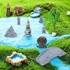 28個 14スタイル 樹脂ディスプレイ装飾  マイクロ風景シーン装飾  混合図形  12~42x13~47.5x12.5~42mm  2個/スタイル&nbsp;DJEW-FH0011-49
