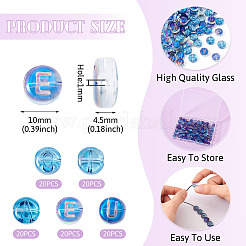 100 шт. 5 вида прозрачных гальванизированных стеклянных бусин с УФ-покрытием&nbsp;GLAA-TA0003-19B