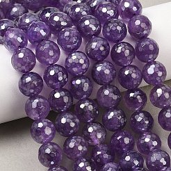 Гальванические нити круглых бусин из натурального аметиста G-L598-A05-02