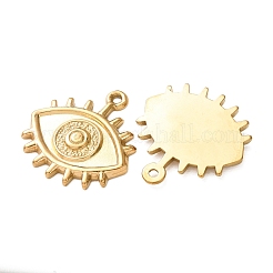 304ステンレスペンダント  サンバーストナザールボンジュウチャーム  ゴールドカラー  30x28x3mm  穴：1.8mm&nbsp;SA-CBAAA70-03B-G