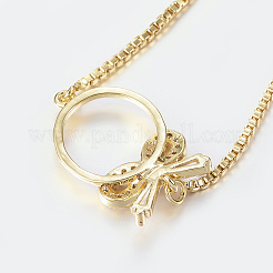 Регулируемые латунные браслеты из микропаве из циркония и боло BJEW-H558-04G