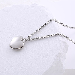 Herzanhänger-Halsketten aus Edelstahl 304 mit Kastenkette für Damen&nbsp;RP4113