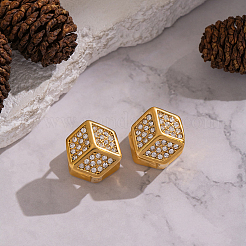 Pendientes de aro de acero inoxidable 304 con forma de cubo&nbsp;EU5379