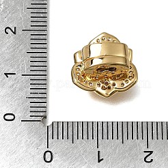 真鍮マイクロペーブクリアキュービックジルコニアスライドチャーム  花  ニッケルフリー  18KGP本金メッキ  14x13.5x10mm  穴：1mm&nbsp;CU-CBA4292-01G