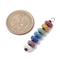Colgantes de cuentas teñidas de roca de lava natural chakra&nbsp;PALLOY-JF02545-01