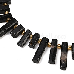 Natürliche schwarze Turmalin Perlen Stränge&nbsp;G-F829-A03-01