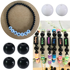 500шт 2 цвета непрозрачные акриловые бусины MACR-SP0001-81B