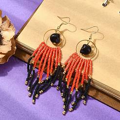 Boucles d'oreilles à pompon en verre pour femmes&nbsp;EJEW-MZ00798