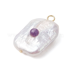 Подвески из жемчуга Кеши с драгоценными камнями и барочным жемчугом PALLOY-JF02916