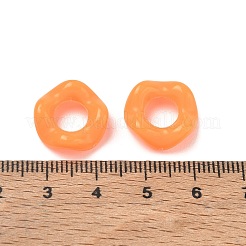 不透明なアクリルビーズ  大穴ビーズ  ウェーブリング  オレンジ  15x5mm  穴：7mm  約1000個/500g&nbsp;AC-CBA5019-10H