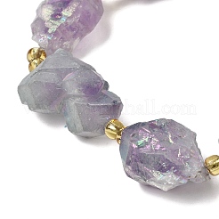 Brins de perles d'améthyste naturelle brute électroplaquée&nbsp;G-Z131-J02-11