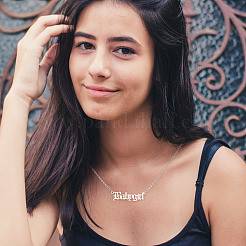 6 шт. 6 стиля 304 нержавеющая сталь кулон в виде слова ожерелье&nbsp;NJEW-KS0001-06P