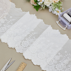 5 ярд хлопчатобумажной ткани с вышитыми цветами&nbsp;DIY-FG0008-61