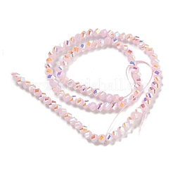 Стеклянные бусины с гальваническим покрытием  GLAA-Q105-04I