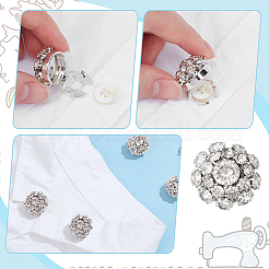 6 bouton de manchette en laiton avec strass&nbsp;FIND-NB0007-40P