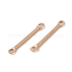 イオンプレーティング（IP）304ステンレススチールコネクタチャーム  バーリンク  ローズゴールド  15x2x1mm  穴：1mm&nbsp;STAS-Q323-04D-RG