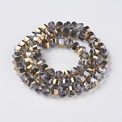 Стеклянные бусины с гальваническим покрытием  EGLA-L012-A-HP02