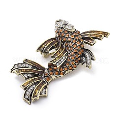 Эмалевые булавки в виде золотой рыбки&nbsp;LS-JEWB-E041-01AB-02