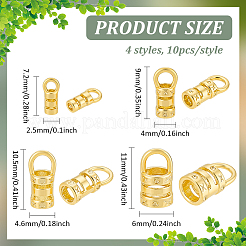40 шт. 4 латунных наконечника для шнура KK-BC0014-75