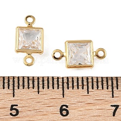 Ciondoli a connettore quadrato in ottone con pavé di zirconi cubici Shegrace&nbsp;XGRQ2O831-440A-G