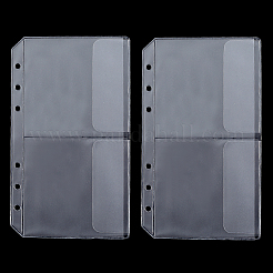 PVCバインダーページ12枚  スリーブページプロテクター  長方形  透明  180x104x0.6mm  穴：5mm  内径：90x89mm&nbsp;FIND-SP0003-97B