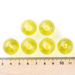 透明なアクリルビーズ  ラウンド  きいろ  20x19mm  穴：3mm  約111個/500g&nbsp;MACR-S370-A20mm-717