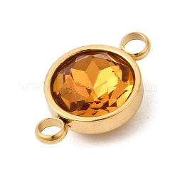 Подвеска-коннектор из нержавеющей стали 304 с граненым камнем K9 из стекла&nbsp;STAS-F139-042G-A11