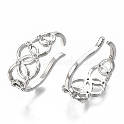 Латунные серьги-манжеты из прозрачного кубического циркония&nbsp;EJEW-S201-203P-NF