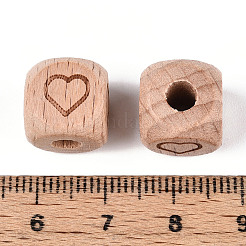 Гравированные бусины из бука WOOD-N015-08G