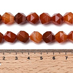 Нити бусин из натурального красного полосатого агата&nbsp;G-Z119-A05-03