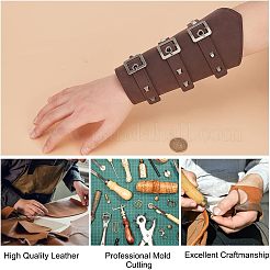 Bracelet de manchette de style punk en cuir pour les motards&nbsp;AJEW-WH0020-38A