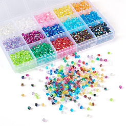 2250шт 15 цвета bicone ab с цветным покрытием экологически чистые прозрачные акриловые бусины&nbsp;TACR-TA0001-51