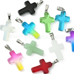 10шт 10 цвета стеклянный кулон GLAA-FS0001-83