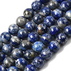 Нитки бусины из натурального ляписа-лазури&nbsp;G-G344-A09-10mm