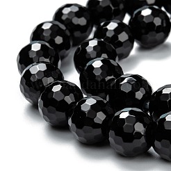 ナチュラルブラックオニキスビーズ連売り  染め＆加熱  多面カット  ラウンド  10mm  穴：2mm  約39個/連  14.76インチ（37.5cm）&nbsp;G-Z024-03A