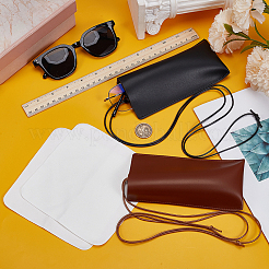 2 pochette de rangement pour lunettes en cuir PU bicolore&nbsp;ABAG-CN0001-76