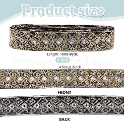Этническая вышитая полиэстеровая лента с пайетками&nbsp;OCOR-WH0070-136C