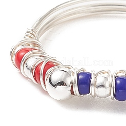 День независимости японские семена плетеные бусины кольцо на палец RJEW-TA00061