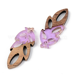 Pendentifs en résine transparente et bois de noyer&nbsp;RESI-S389-062B-B01
