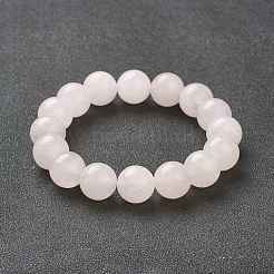 Натуральный розовый кварц бисером браслеты простирания BJEW-A117-E-11