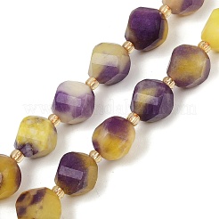 Окрашенные бусины пряди природного нефрита G-U023-A20-01H