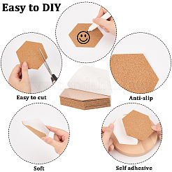 Самоклеящаяся пробковая подставка&nbsp;AJEW-WH20042-14B