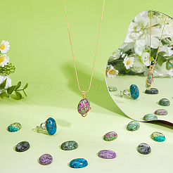 12 шт. 6 стиля натурального рубина в кабошонах из цоизита и кунжутной яшмы/киви-яшмы&nbsp;G-FH0002-63B