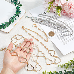 2 шт. 2-цветный сплав цепочка с кольцом поясной ремень AJEW-CN0002-80A